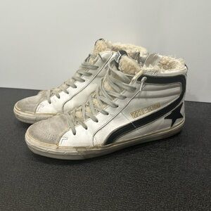 Slide Leather High-Top Sneakers